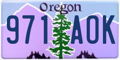OR license plate 971AOK