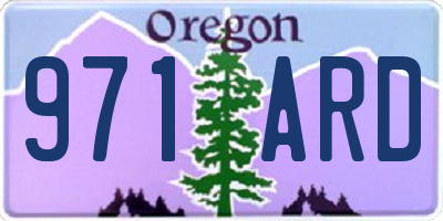OR license plate 971ARD