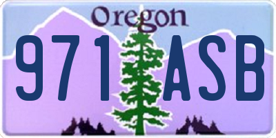 OR license plate 971ASB