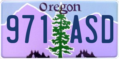 OR license plate 971ASD