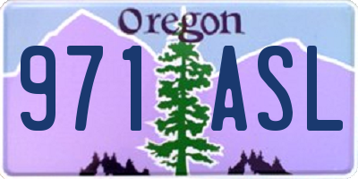 OR license plate 971ASL