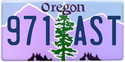 OR license plate 971AST