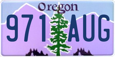 OR license plate 971AUG