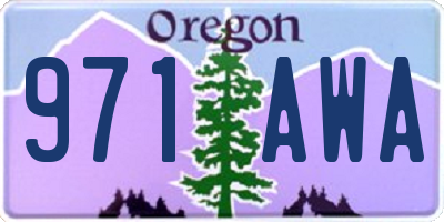 OR license plate 971AWA