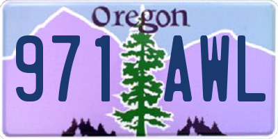 OR license plate 971AWL