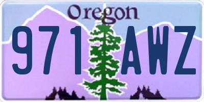 OR license plate 971AWZ