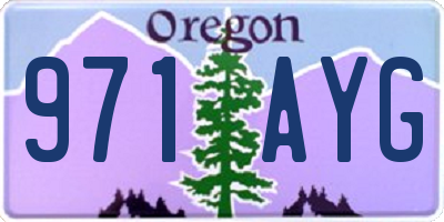 OR license plate 971AYG