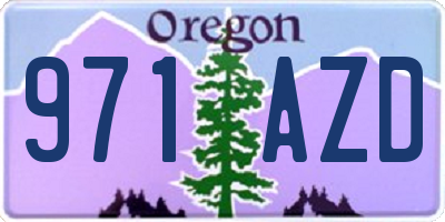 OR license plate 971AZD