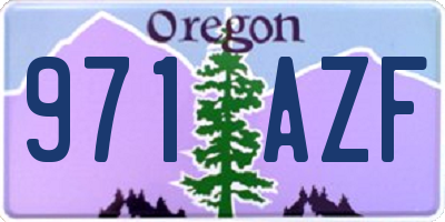 OR license plate 971AZF