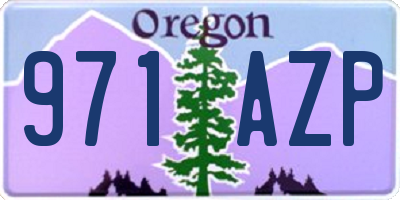 OR license plate 971AZP