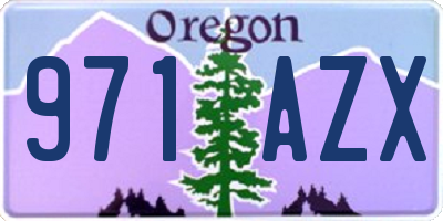 OR license plate 971AZX