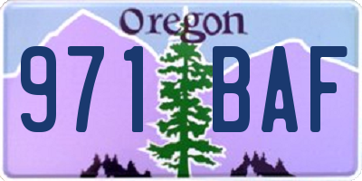 OR license plate 971BAF