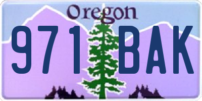OR license plate 971BAK
