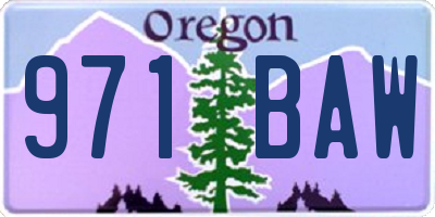 OR license plate 971BAW