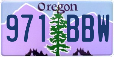 OR license plate 971BBW