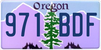 OR license plate 971BDF