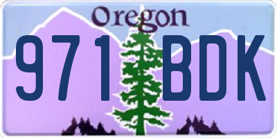 OR license plate 971BDK