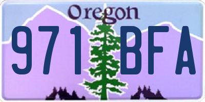 OR license plate 971BFA