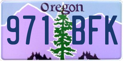 OR license plate 971BFK