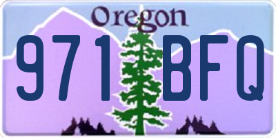 OR license plate 971BFQ