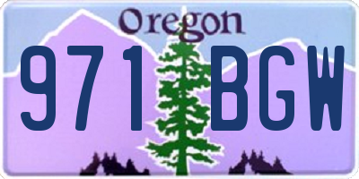 OR license plate 971BGW
