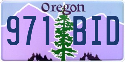 OR license plate 971BID