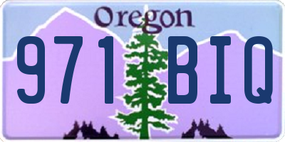 OR license plate 971BIQ