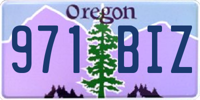 OR license plate 971BIZ