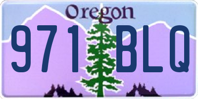 OR license plate 971BLQ