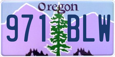 OR license plate 971BLW