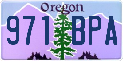 OR license plate 971BPA