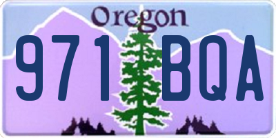 OR license plate 971BQA