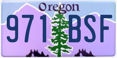 OR license plate 971BSF