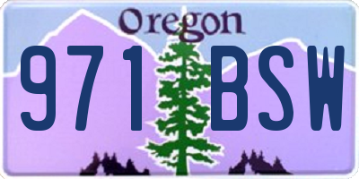 OR license plate 971BSW
