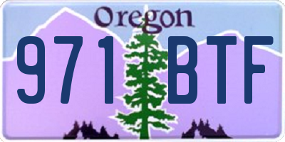 OR license plate 971BTF