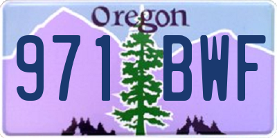 OR license plate 971BWF