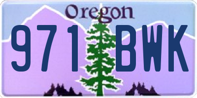 OR license plate 971BWK