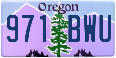 OR license plate 971BWU