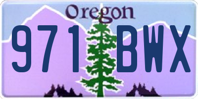 OR license plate 971BWX