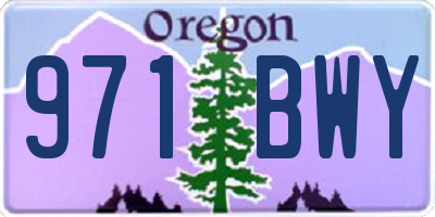 OR license plate 971BWY