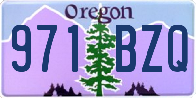 OR license plate 971BZQ