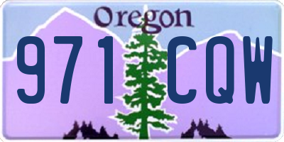 OR license plate 971CQW