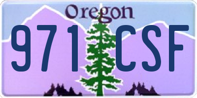 OR license plate 971CSF