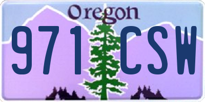 OR license plate 971CSW