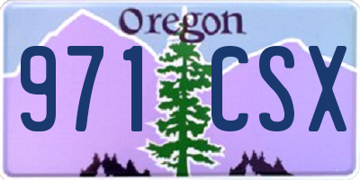 OR license plate 971CSX
