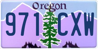 OR license plate 971CXW