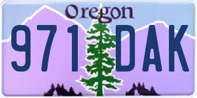 OR license plate 971DAK