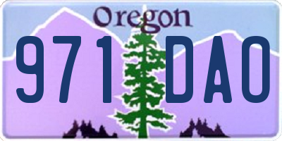 OR license plate 971DAO