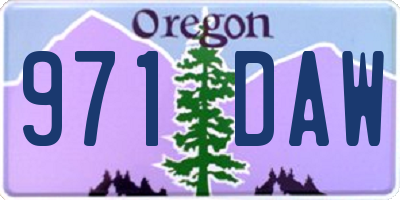 OR license plate 971DAW