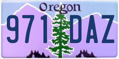 OR license plate 971DAZ